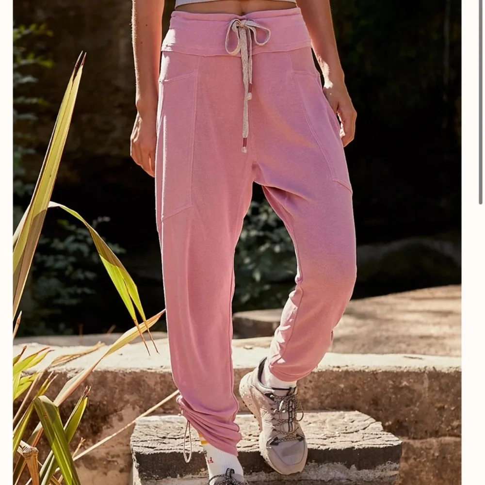 Free People Movement Ready Go Jogger Slouchy Sweatpants in Pink Sz S - Picture 2 of 10